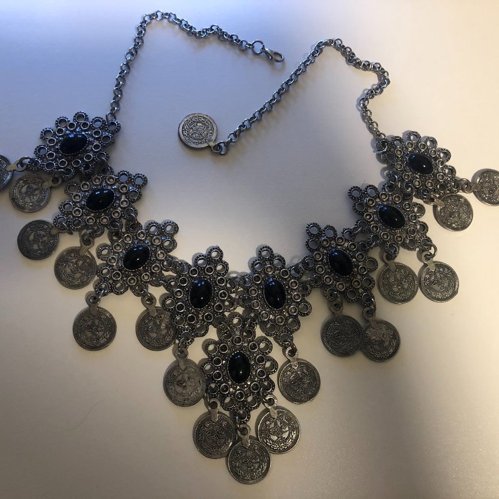 Norbu Floral Coin Collar Necklace